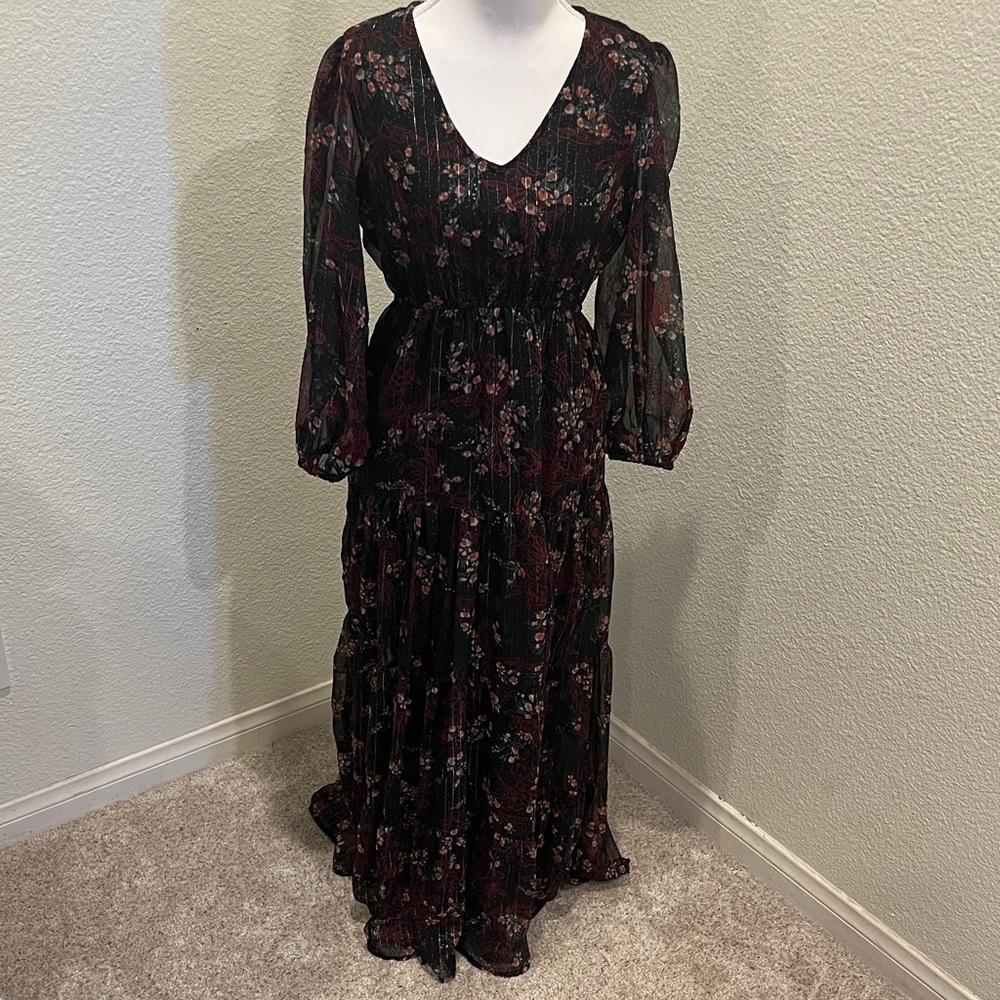 Floral Long Sleeve Maxi Dress